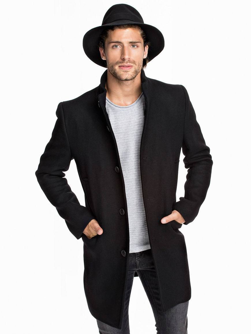 Contrasted collar jacket