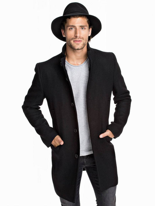 Contrasted collar jacket